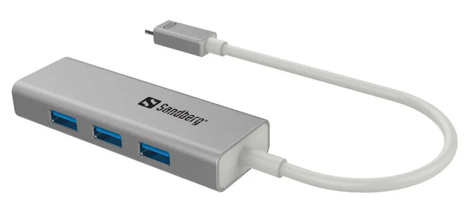 ⁨Adapter SANDBERG USB Type C - 3 x USB 3.0 136-03 USB Type C - 3 x USB 3.0⁩ at Wasserman.eu