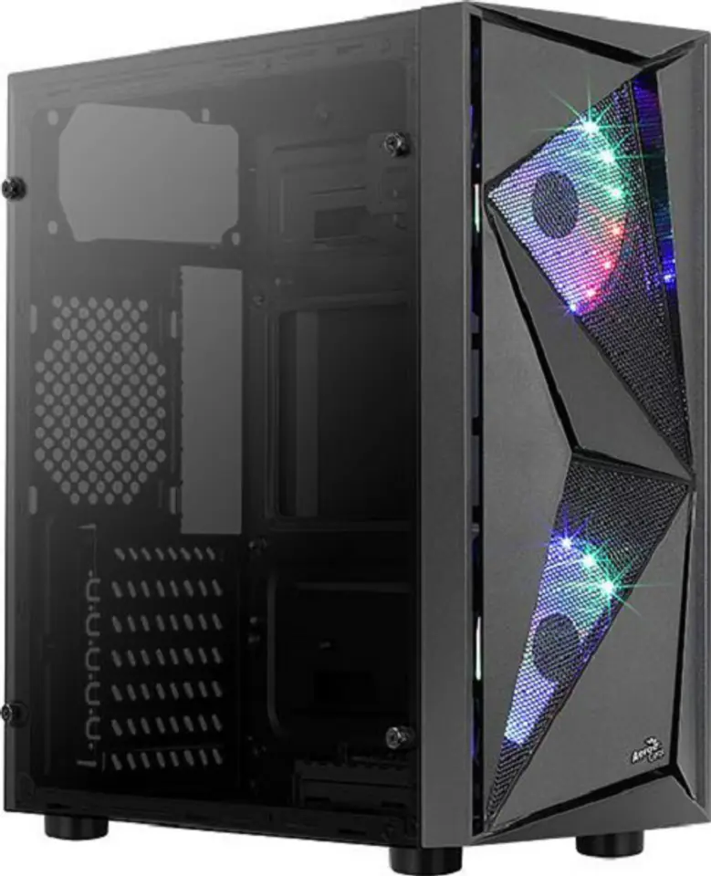 ⁨Aerocool Glider Cosmo-A-BK-v2 Midi Tower Black⁩ at Wasserman.eu