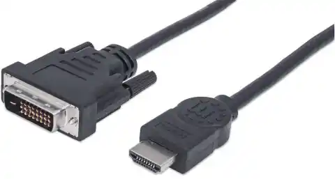 ⁨MANHATTAN HDMI (męski) - DVI-D 24+1 (męski) 1.8 m 1.8m /s1x HDMI (wtyk) DVI-D 24+1 (męski)⁩ w sklepie Wasserman.eu