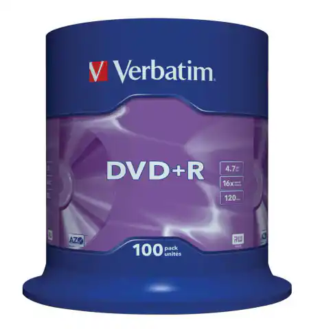 ⁨DVD+R VERBATIM 4.7 GB 16x Cake 100  szt.⁩ w sklepie Wasserman.eu