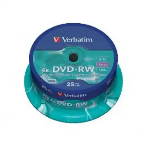 ⁨VERBATIM DVD-RW 4,7GB 4X CAKE*25 43639⁩ at Wasserman.eu