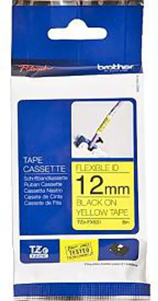 ⁨BROTHER ID tape Flexi ID Black TZe-FX631⁩ at Wasserman.eu