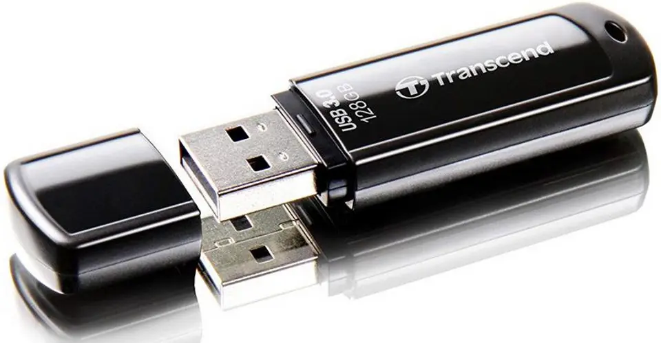 ⁨Pendrive (Pamięć USB) TRANSCEND 128 GB Czarny⁩ w sklepie Wasserman.eu