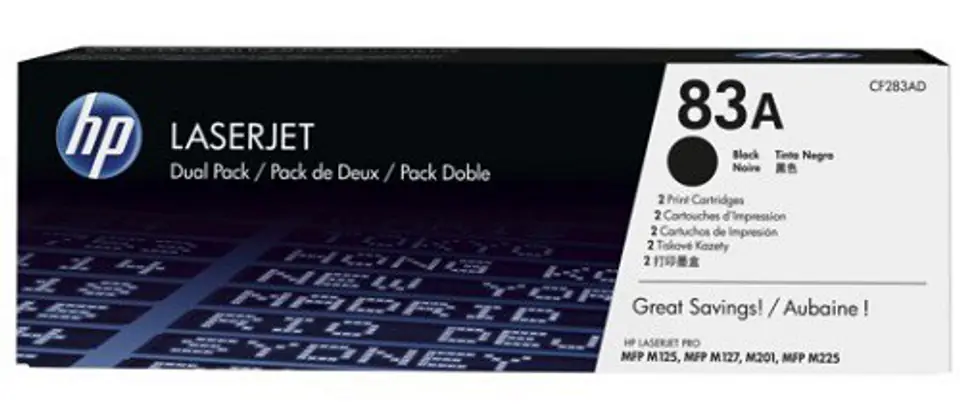 ⁨Laser Toner cartridge HP 83A 2-pack Black CF283AD CF283AD⁩ at Wasserman.eu