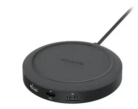 ⁨Mophie Universal Wireless Charging Hub - charger for four devices, 10W wireless charging additional 3 ports - USB A 12W, USB A 18W, USB C 20W (black)⁩ at Wasserman.eu