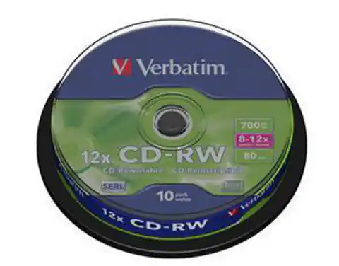 ⁨CD-RW VERBATIM 700 MB 12x Cake 10  szt.⁩ w sklepie Wasserman.eu