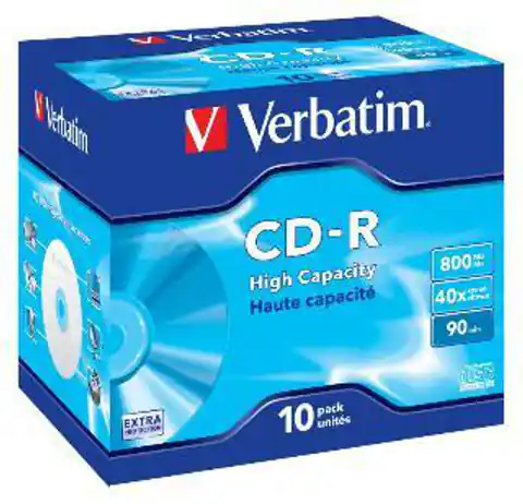 ⁨CD-R VERBATIM 800 MB 40x Jewel Case 10  szt.⁩ w sklepie Wasserman.eu