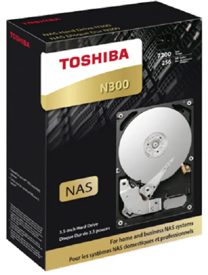 ⁨Toshiba HDD NAS N300 3,5" 12TB / 7,2k / SATA / 256MB / Niezawodność: 24x7, 180TB rocznie, 1M godzin / 3Y Warranty (RETAIL HDWG21⁩ w sklepie Wasserman.eu