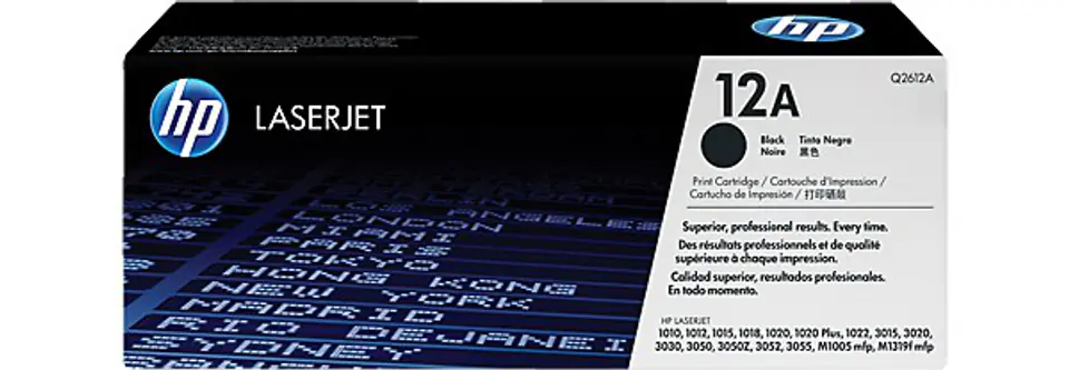 ⁨HP 12A Black Original LaserJet Toner Cartridge⁩ at Wasserman.eu