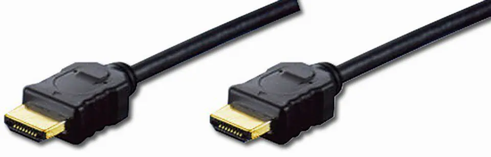 ⁨Highspeed 1.4 HDMI connection cable with Eth. GOLD Type HDMI A/HDMI A, M/M black 2m AK-330114-020-S⁩ at Wasserman.eu