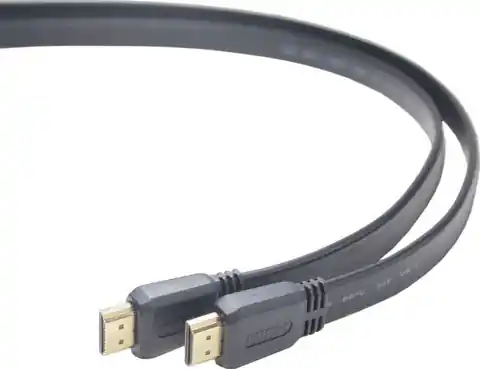 ⁨HDMI-HDMI cable v2.0 3D TV High Speed Ethernet 1.8M flat (golden ends)⁩ at Wasserman.eu