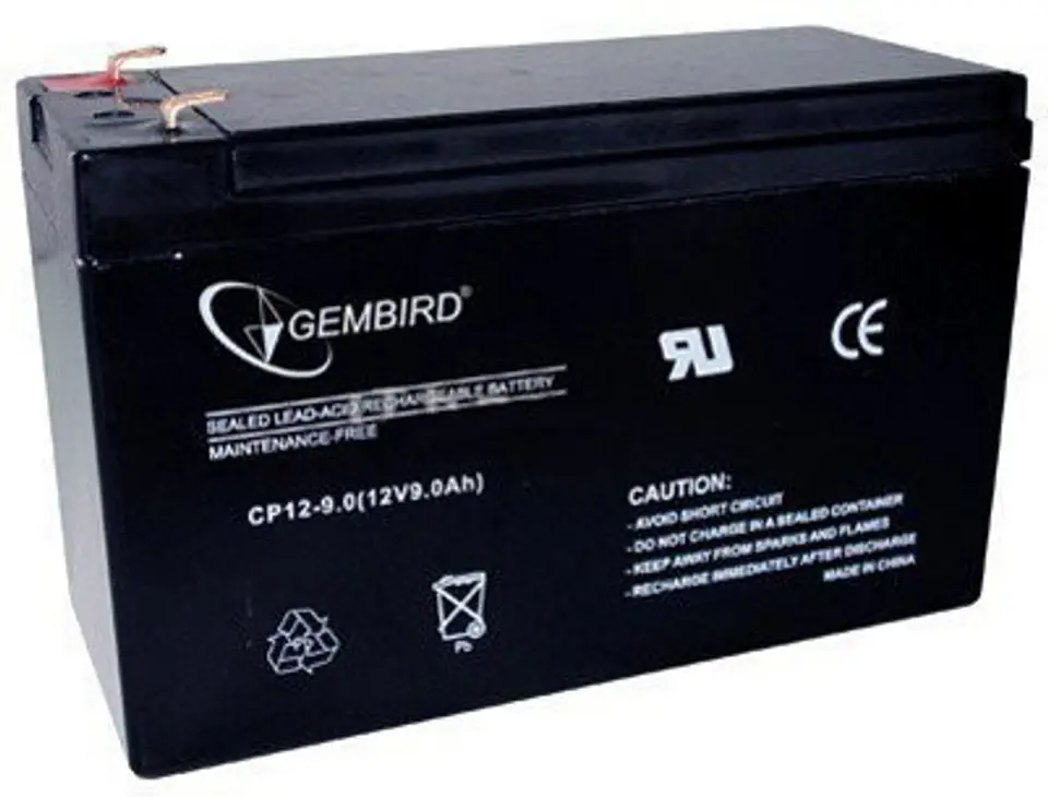 ⁨Akumulator uniwersalny GEMBIRD BAT-12V9AH (12V DC; 9000mAh)⁩ w sklepie Wasserman.eu