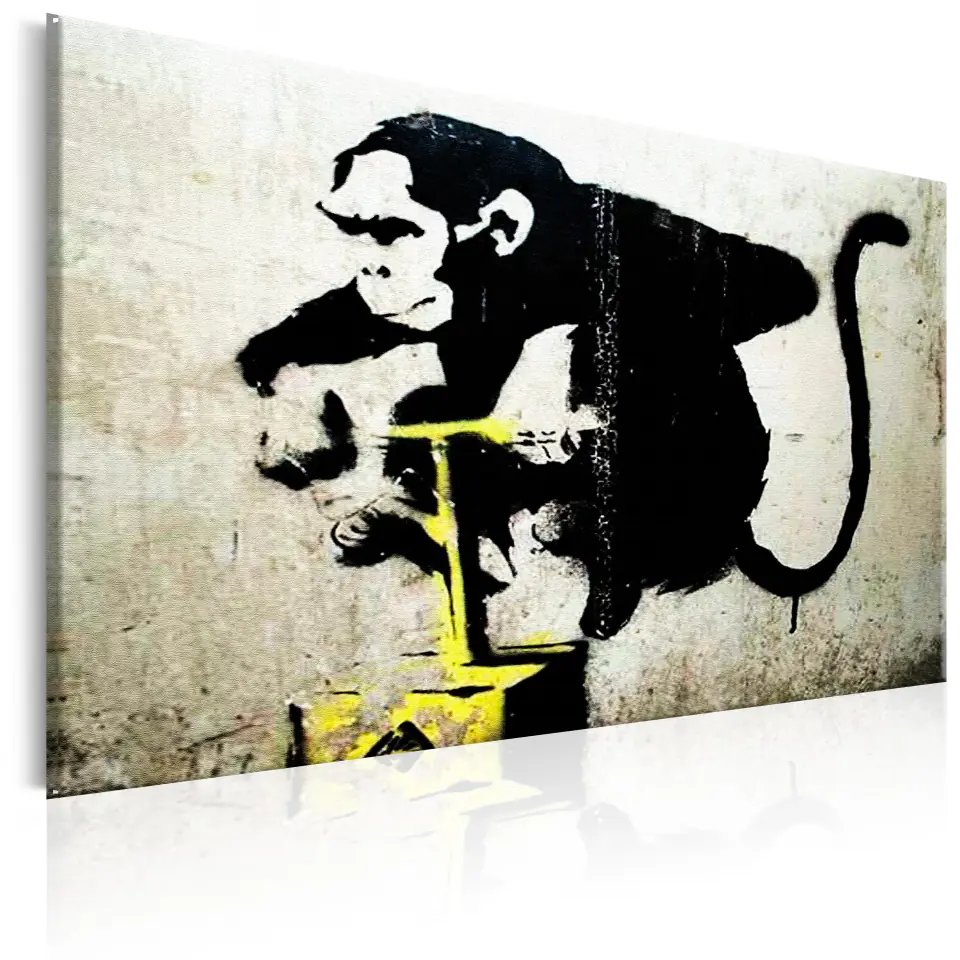 ⁨Obraz - Monkey Detonator by Banksy (rozmiar 30x20, wykończenie Standard)⁩ w sklepie Wasserman.eu