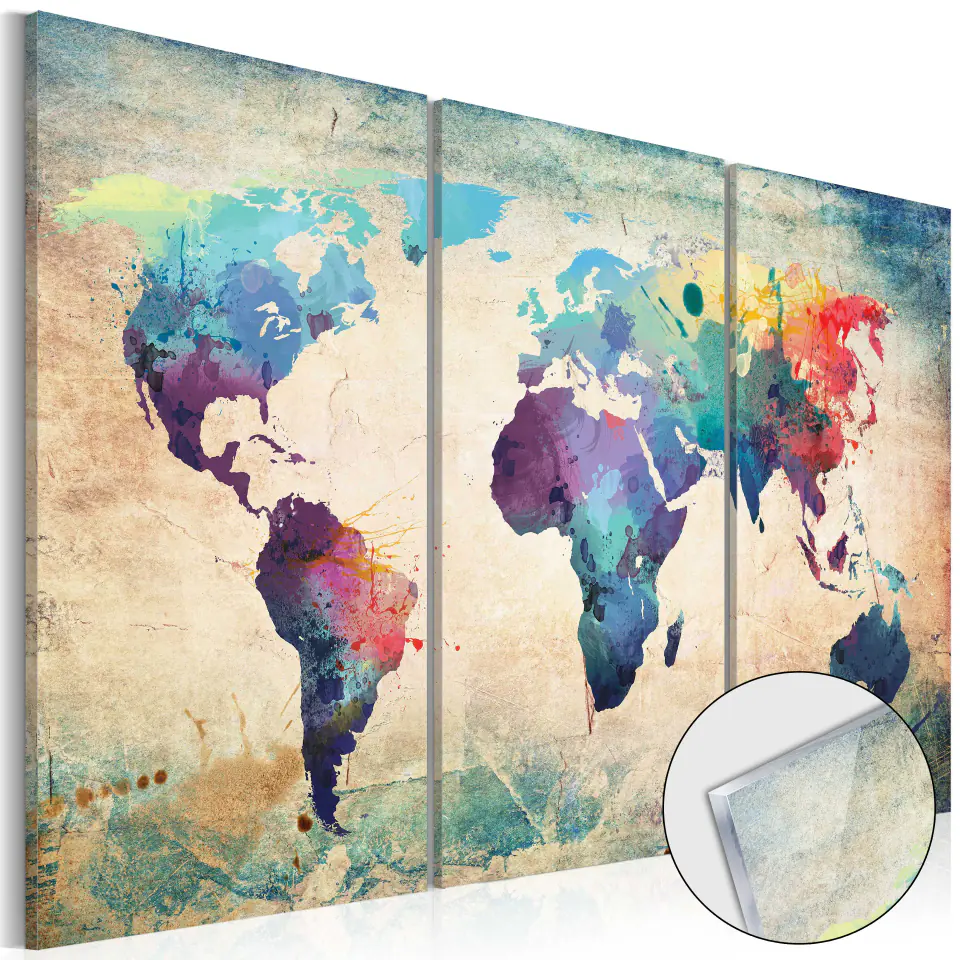 ⁨Picture on acrylic glass - Rainbow map [Glass] (size 60x40)⁩ at Wasserman.eu