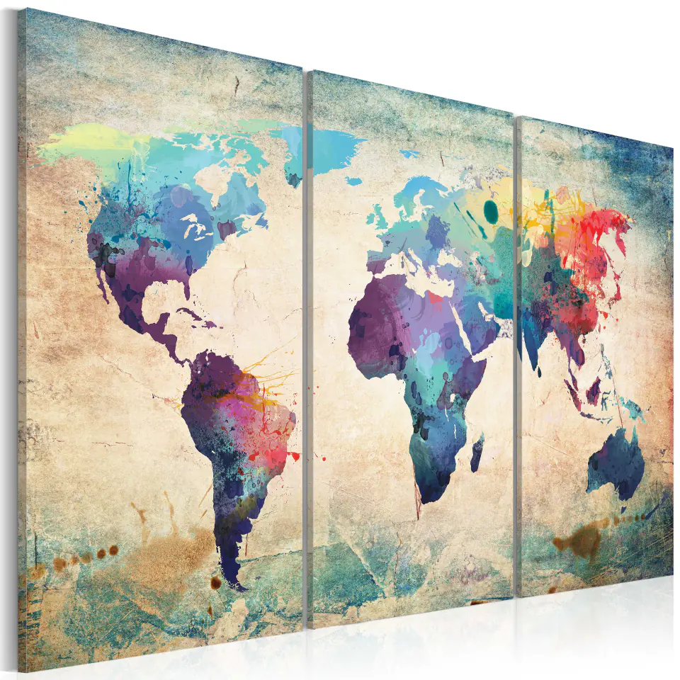 ⁨Painting - Rainbow map (triptych) (size 60x40)⁩ at Wasserman.eu