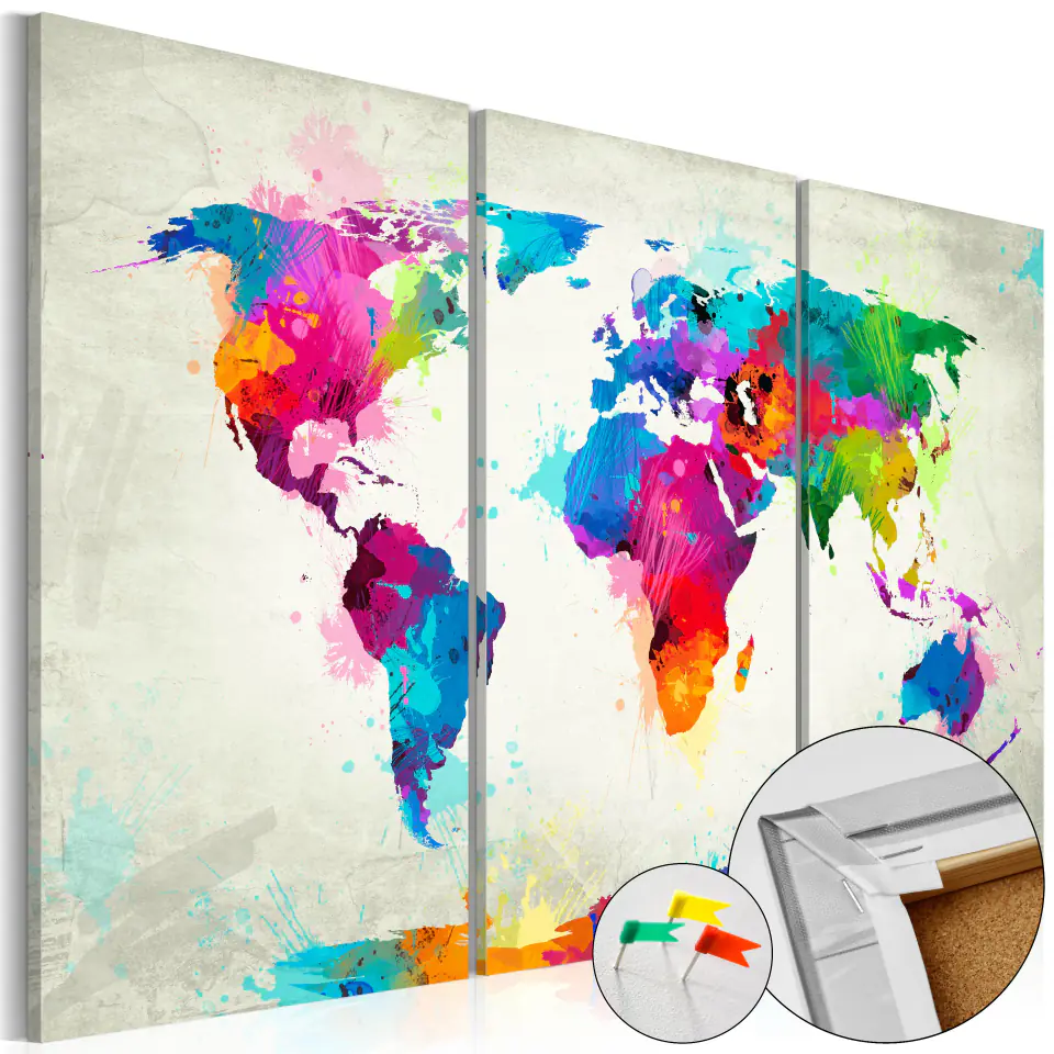 ⁨Picture on cork - Colorful expression [Cork map] (size 60x40)⁩ at Wasserman.eu