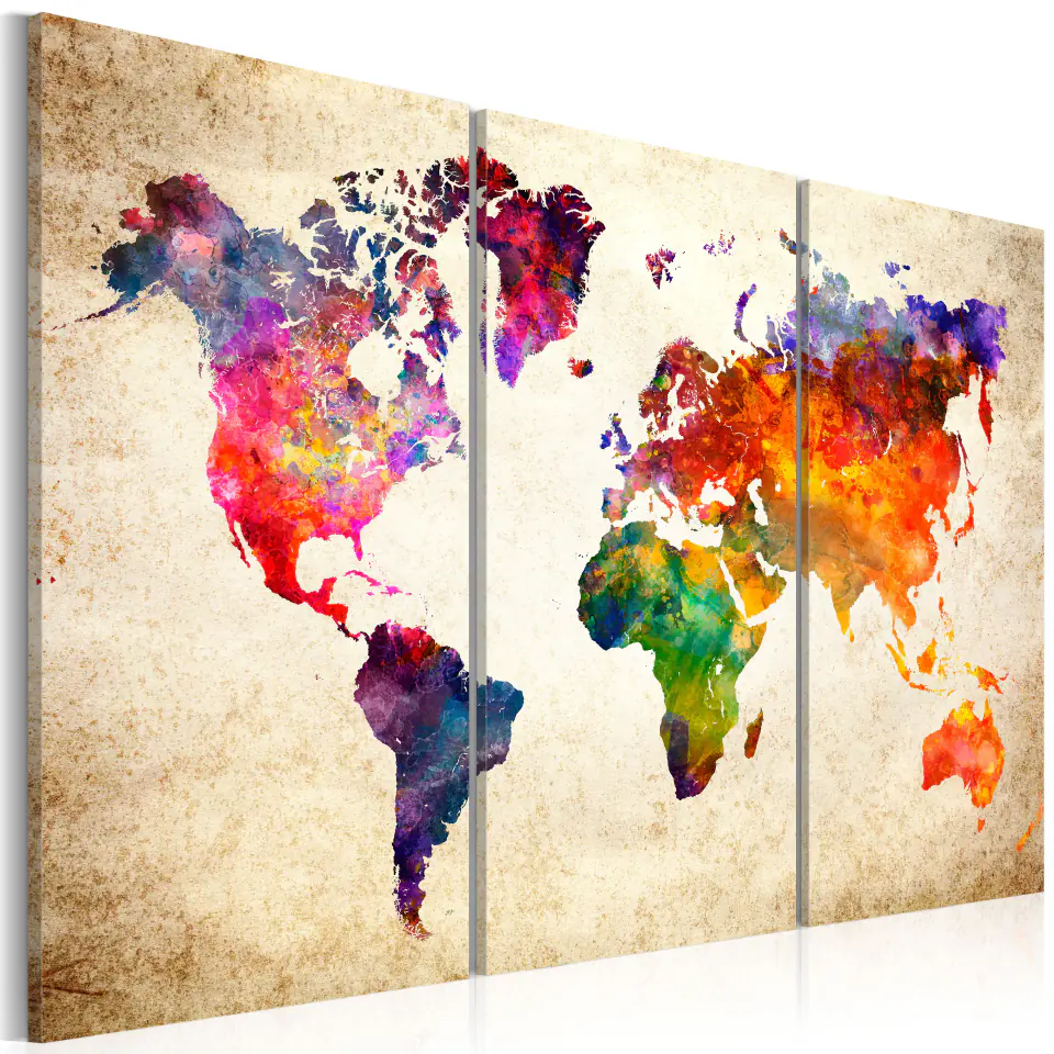 ⁨Picture - Watercolor World Map (size 90x60)⁩ at Wasserman.eu