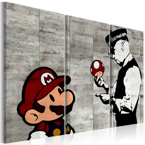 ⁨Obraz - Banksy: Mario Bros (rozmiar 90x60)⁩ w sklepie Wasserman.eu