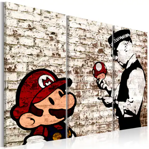 ⁨Obraz - Mario Bros: Zdarta ściana (rozmiar 120x80)⁩ w sklepie Wasserman.eu
