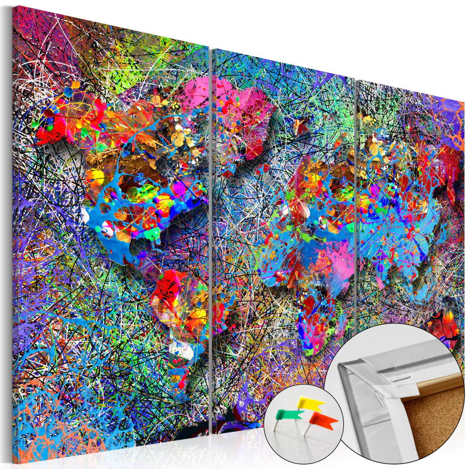 ⁨Picture on cork - Colorful withers [Cork map] (size 60x40)⁩ at Wasserman.eu