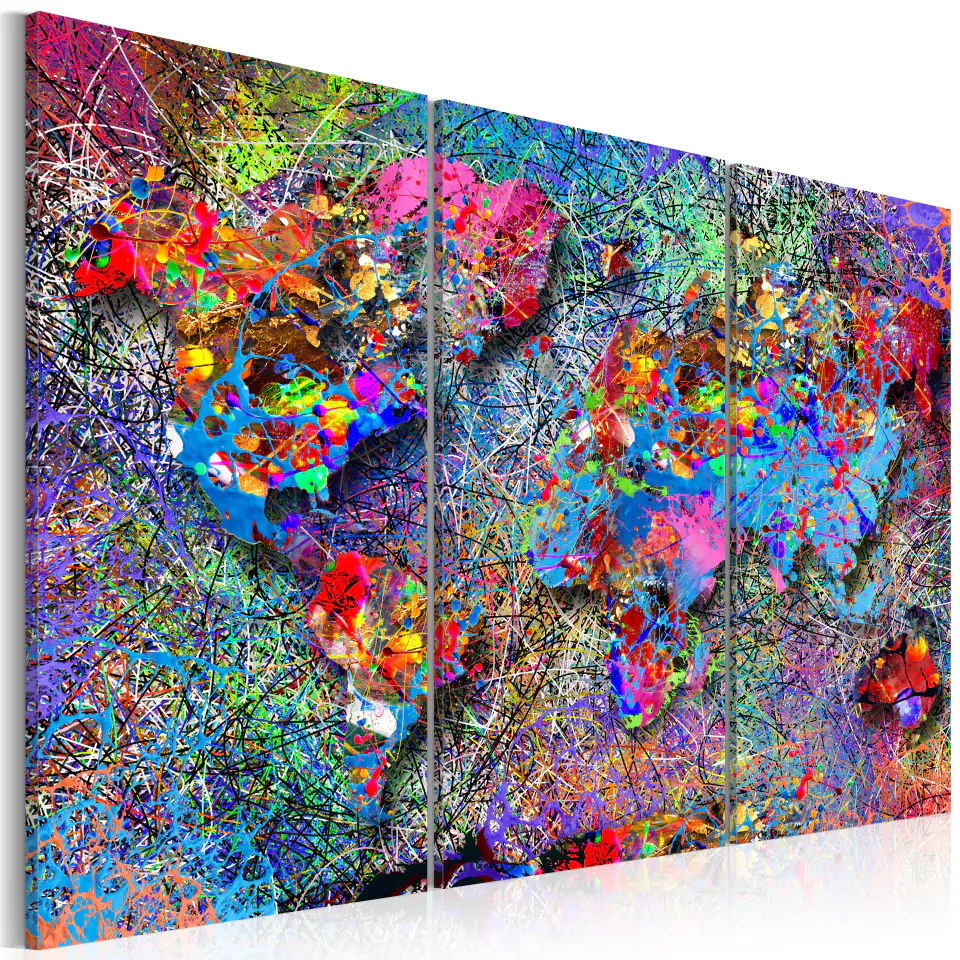 ⁨Image - World map: Colorful withers (size 90x60)⁩ at Wasserman.eu