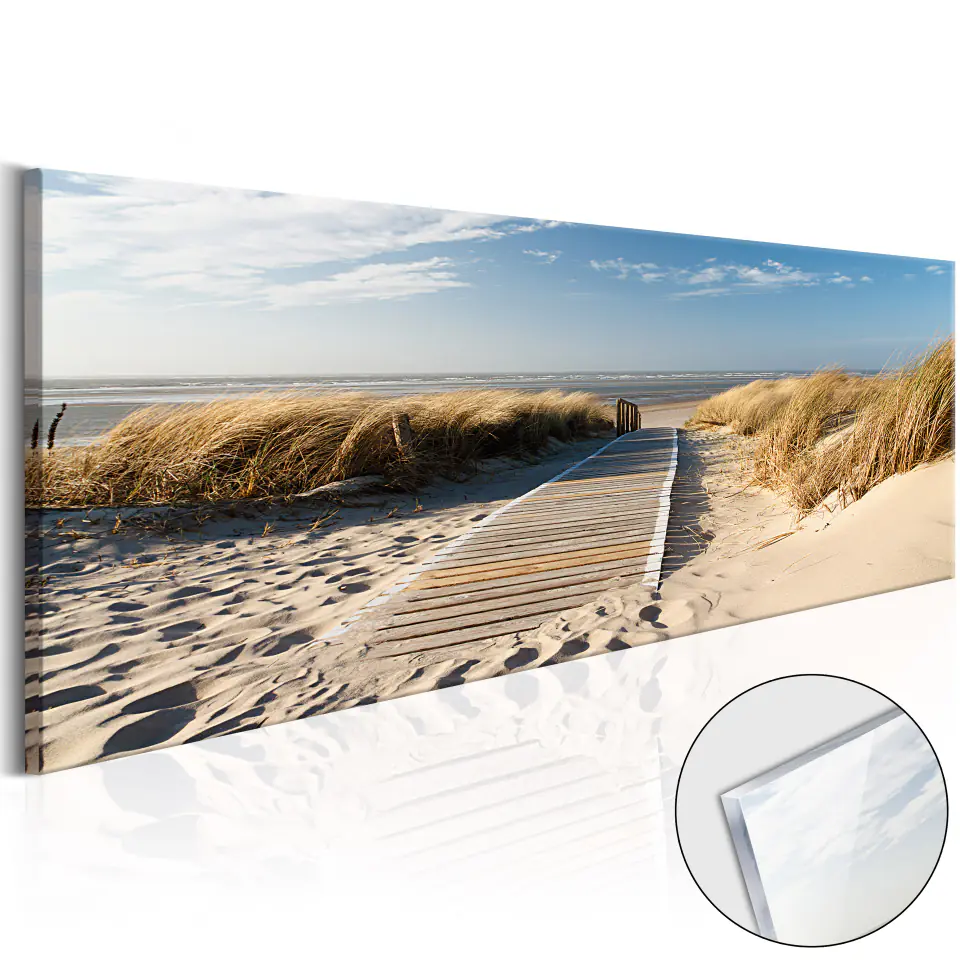 ⁨Picture on acrylic glass - Wild beach [Glass] (size 135x45)⁩ at Wasserman.eu