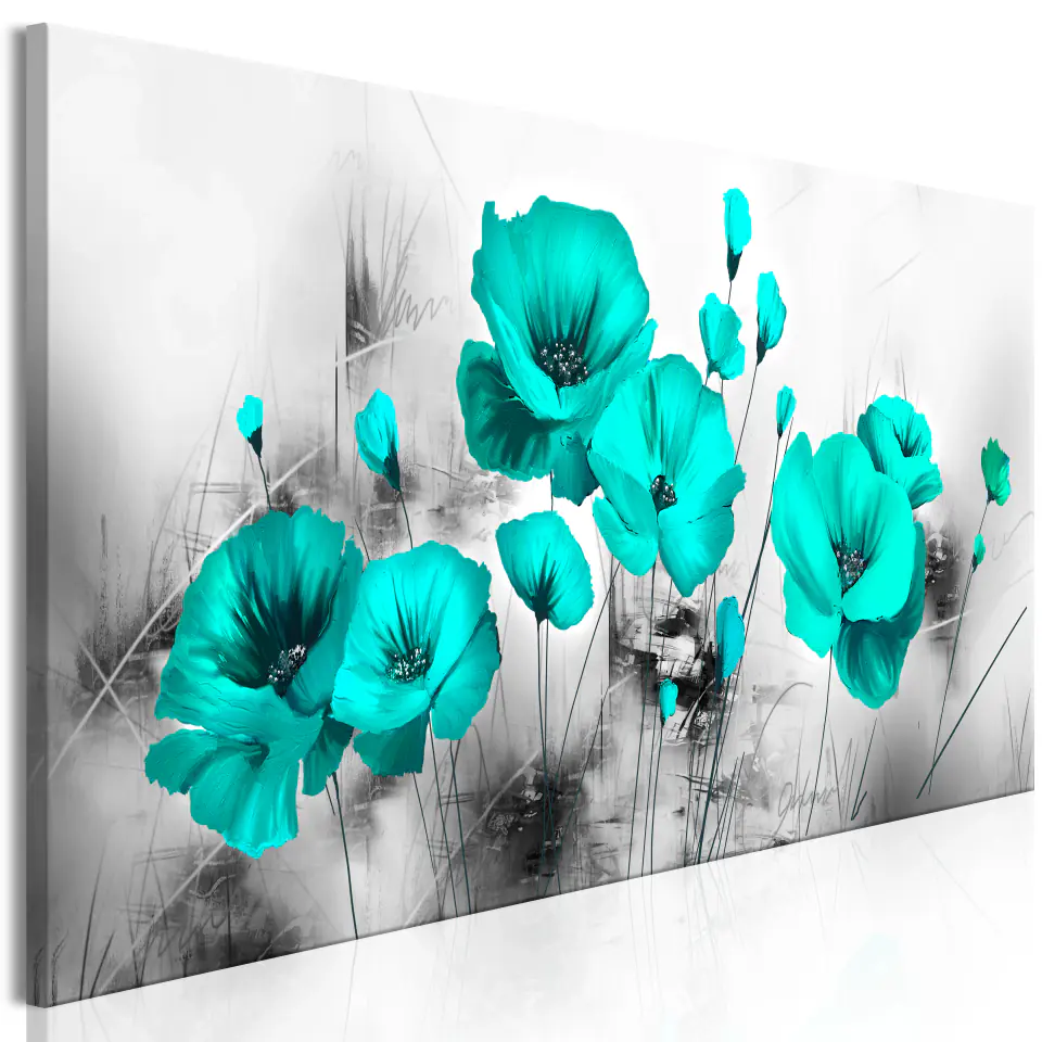 ⁨Obraz - Turkusowa łąka (1-częściowy) wąski (rozmiar 150x50, wykończenie Premium Print)⁩ w sklepie Wasserman.eu