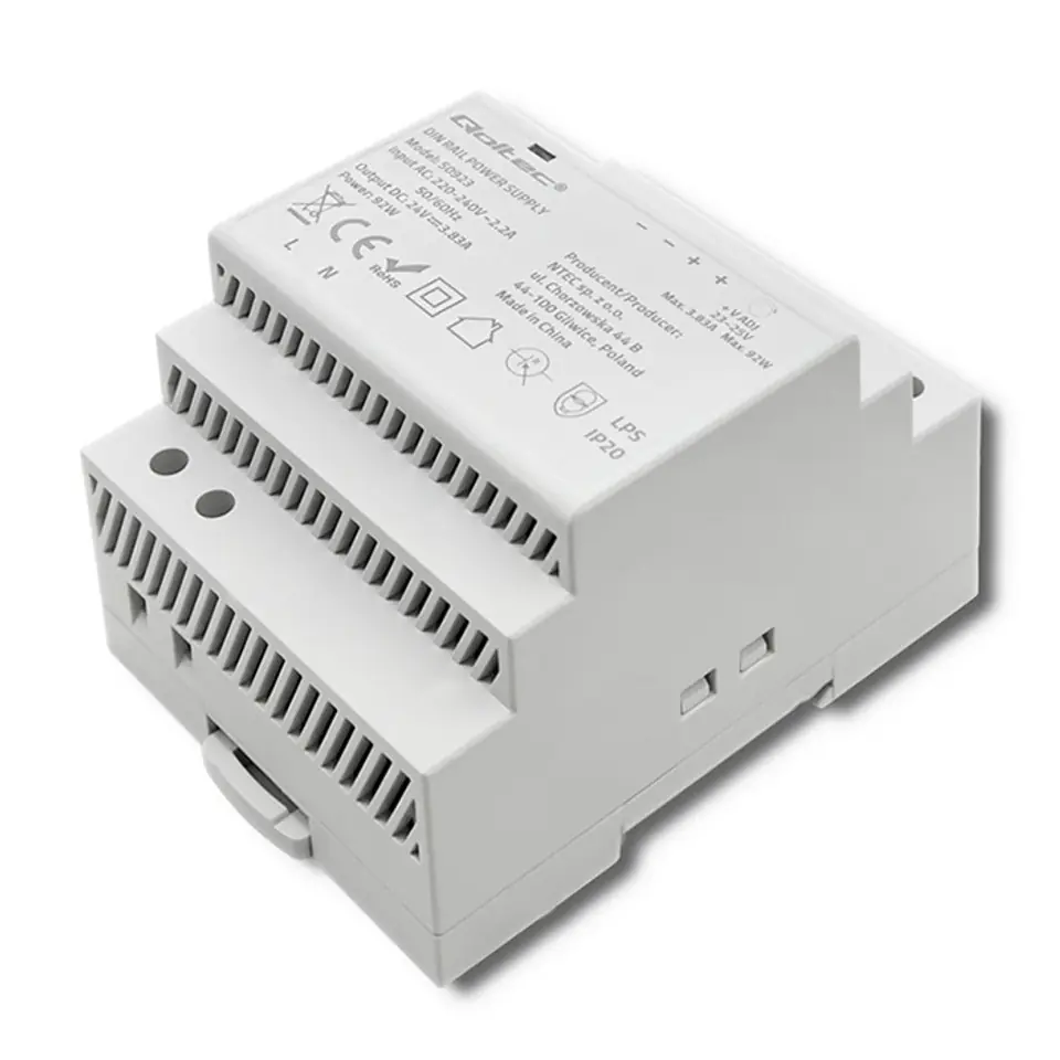 ⁨RDIN rail power supply 92W, 24V, 3.83A⁩ at Wasserman.eu