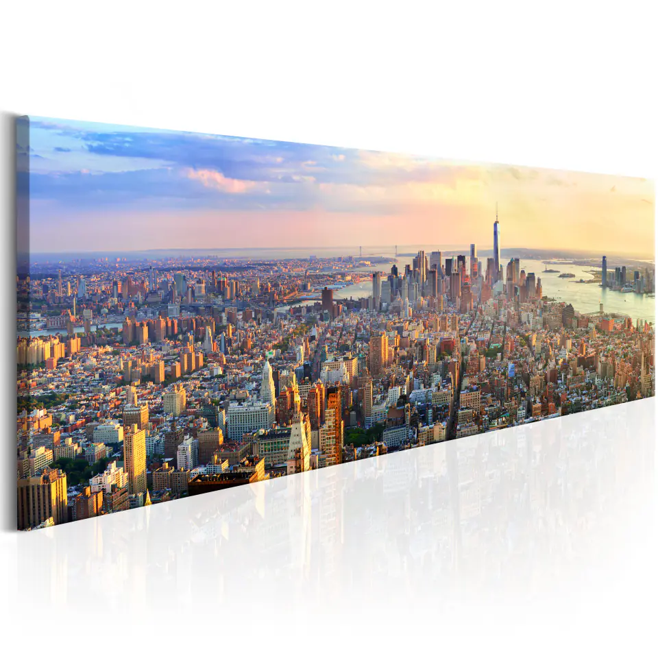 ⁨Obraz - Nowojorska panorama (rozmiar 150x50, wykończenie Standard)⁩ w sklepie Wasserman.eu