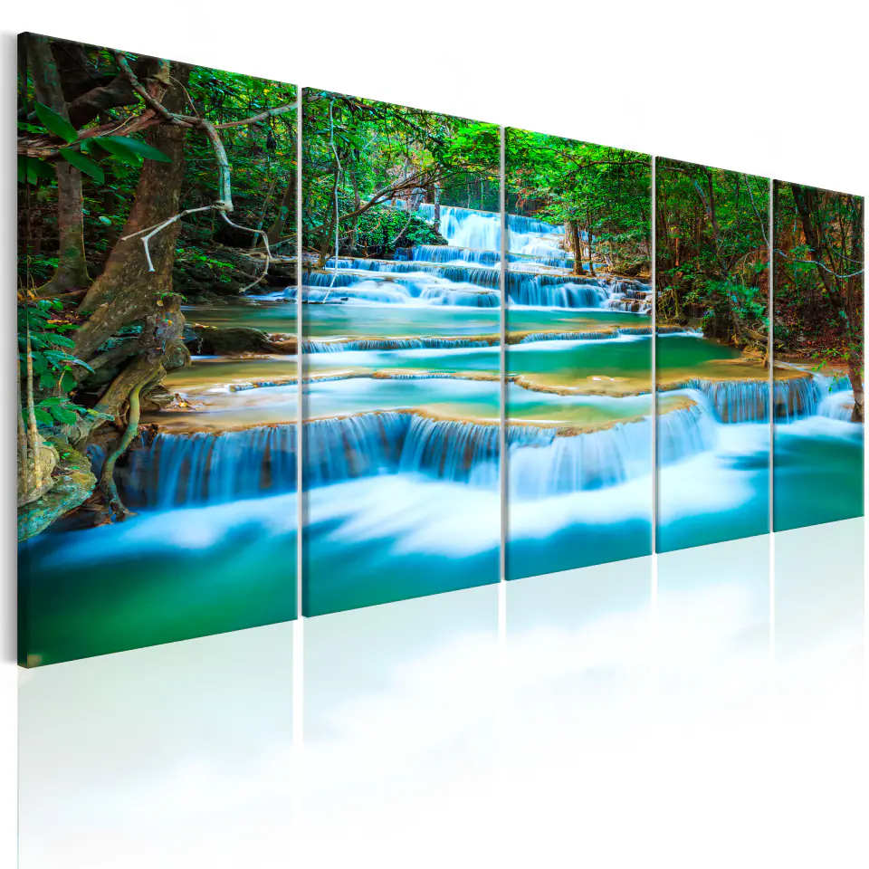 ⁨Painting - Sapphire Waterfalls I (size 200x80)⁩ at Wasserman.eu