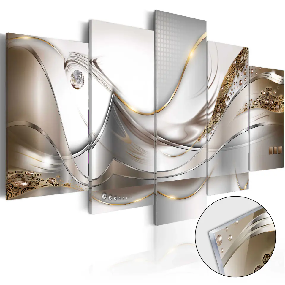 ⁨Picture on acrylic glass - Golden lot [Glass] (size 100x50)⁩ at Wasserman.eu