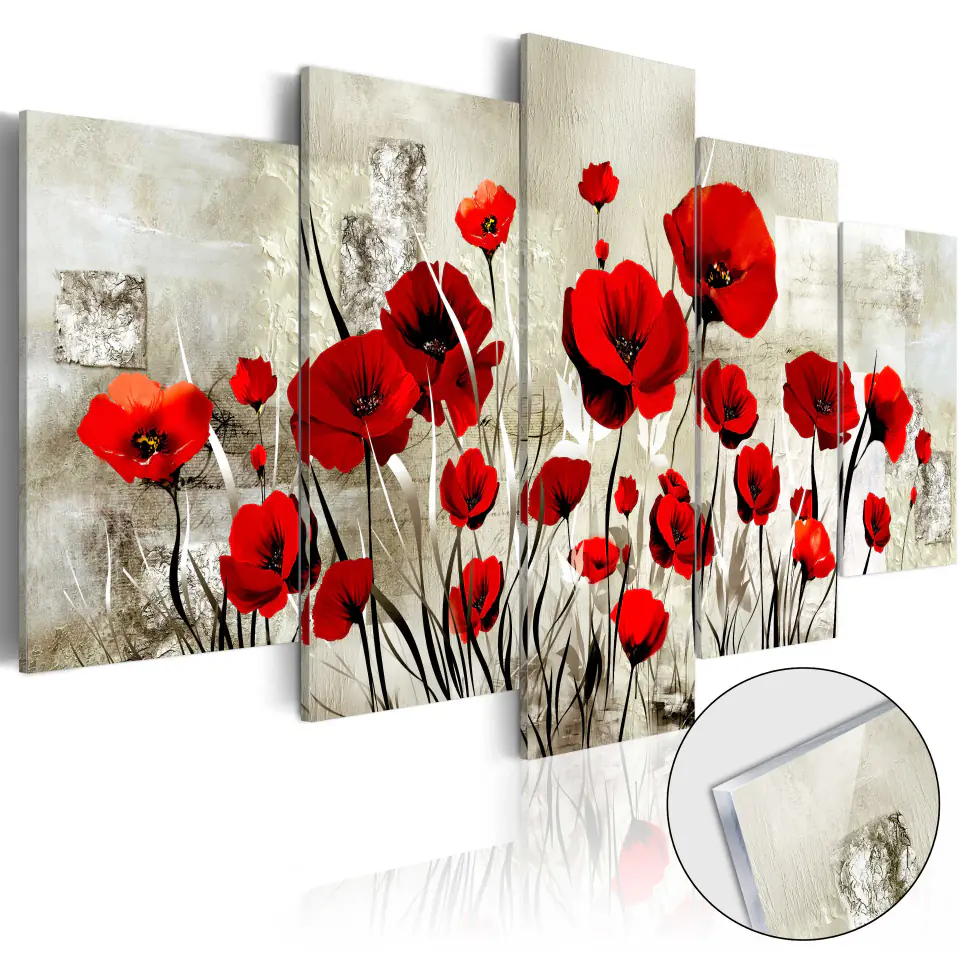 ⁨Picture on acrylic glass - Scarlet field [Glass] (size 100x50)⁩ at Wasserman.eu