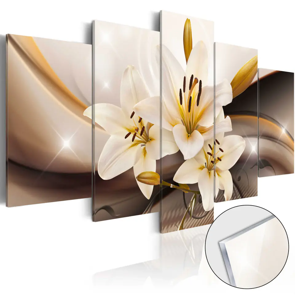 ⁨Picture on acrylic glass - Shining lily [Glass] (size 100x50)⁩ at Wasserman.eu