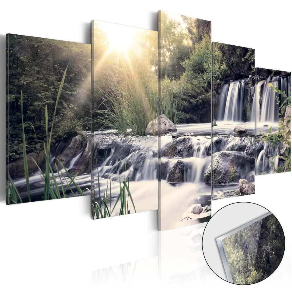 ⁨Picture on acrylic glass - Waterfall of dreams [Glass] (size 100x50)⁩ at Wasserman.eu