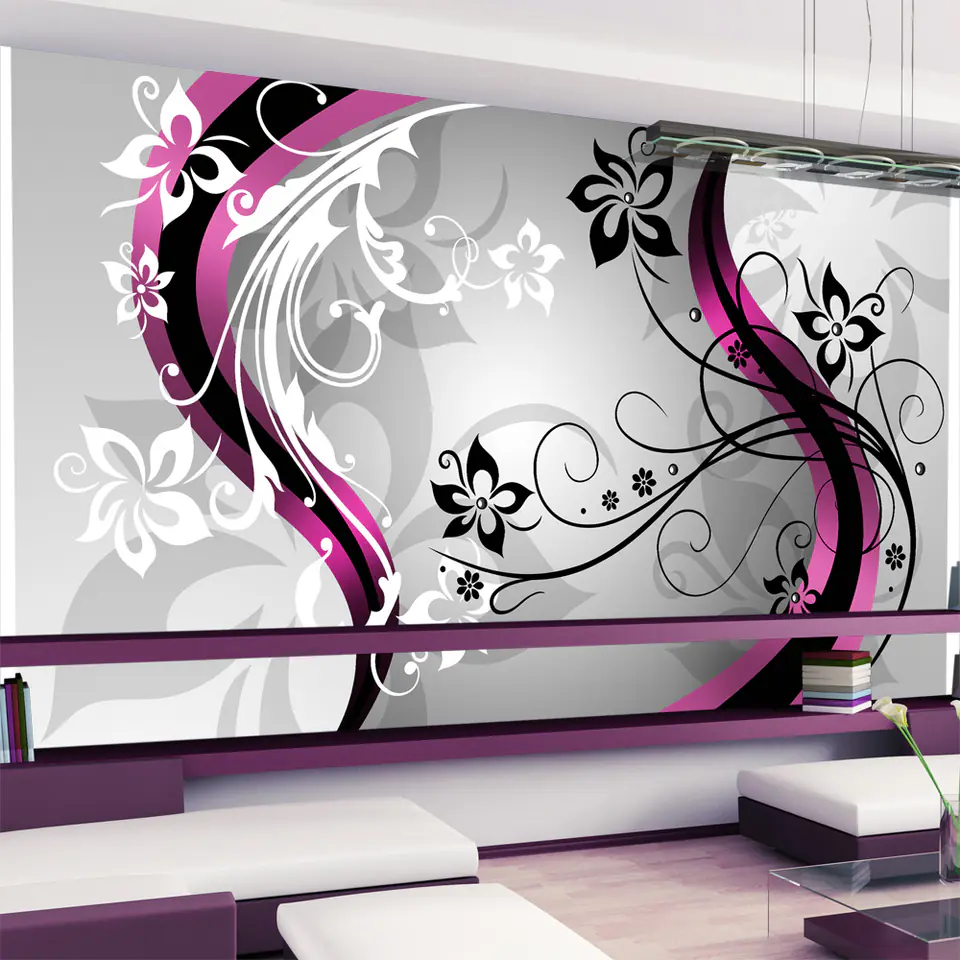 ⁨Wall mural XXL - Floral esy-floresy (pink) (size 500x280)⁩ at Wasserman.eu