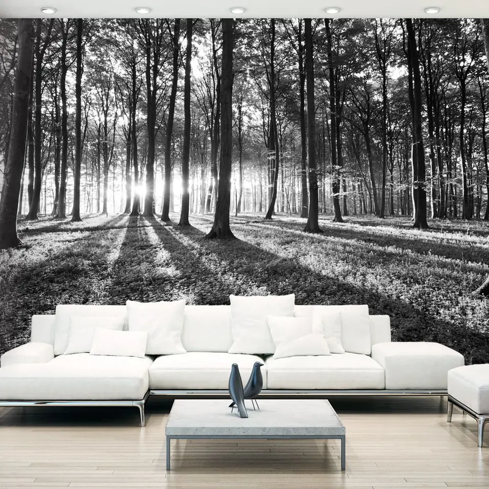 ⁨Self-adhesive wall mural - Grey forest (size 98x70)⁩ at Wasserman.eu