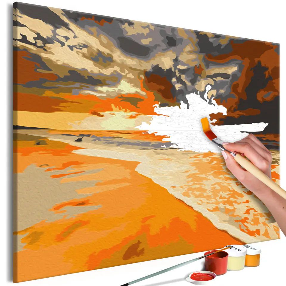 ⁨Obraz do samodzielnego malowania - Złota plaża (rozmiar 60x40, wykończenie )⁩ w sklepie Wasserman.eu