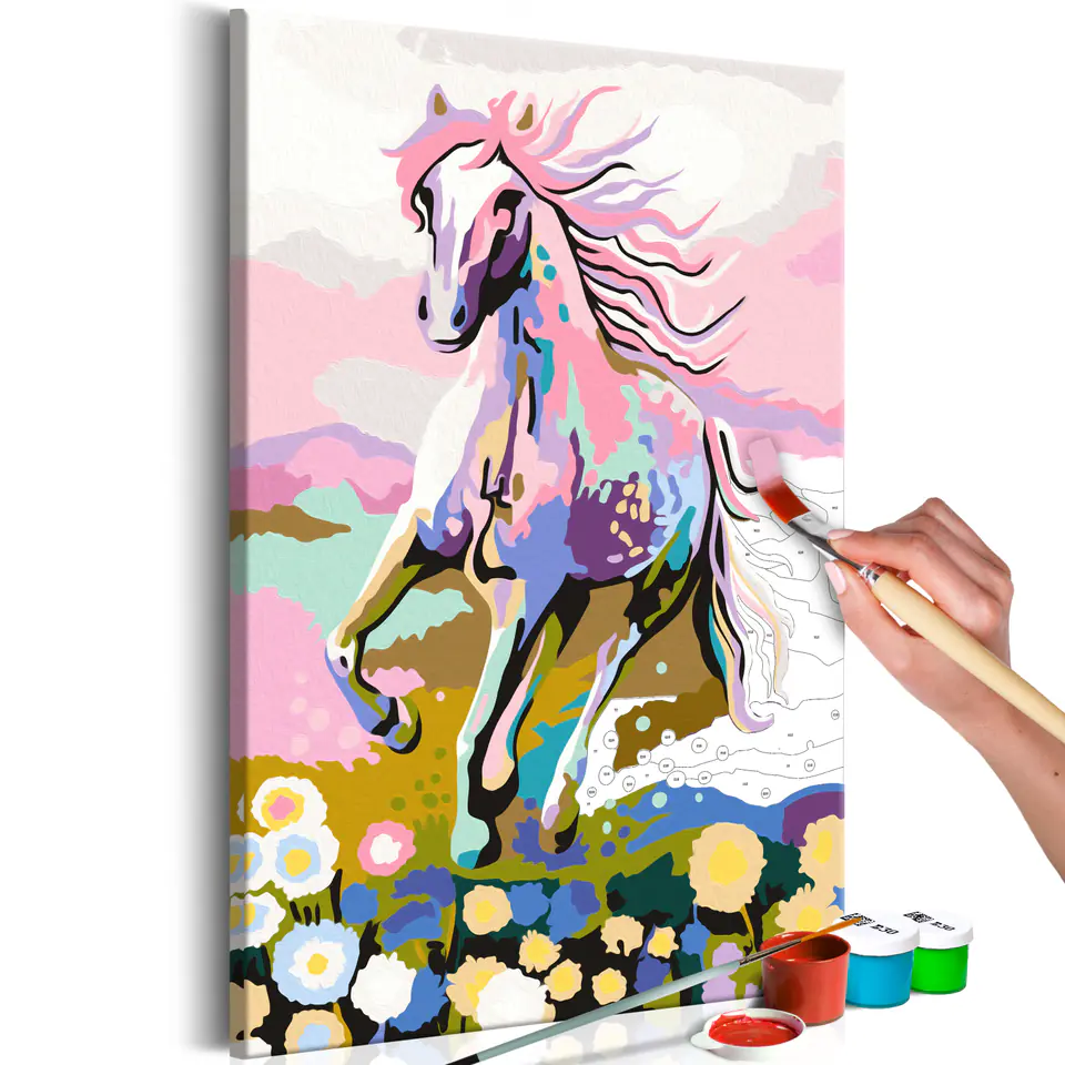 ⁨Obraz do samodzielnego malowania - Bajkowy koń (rozmiar 40x60, wykończenie )⁩ w sklepie Wasserman.eu
