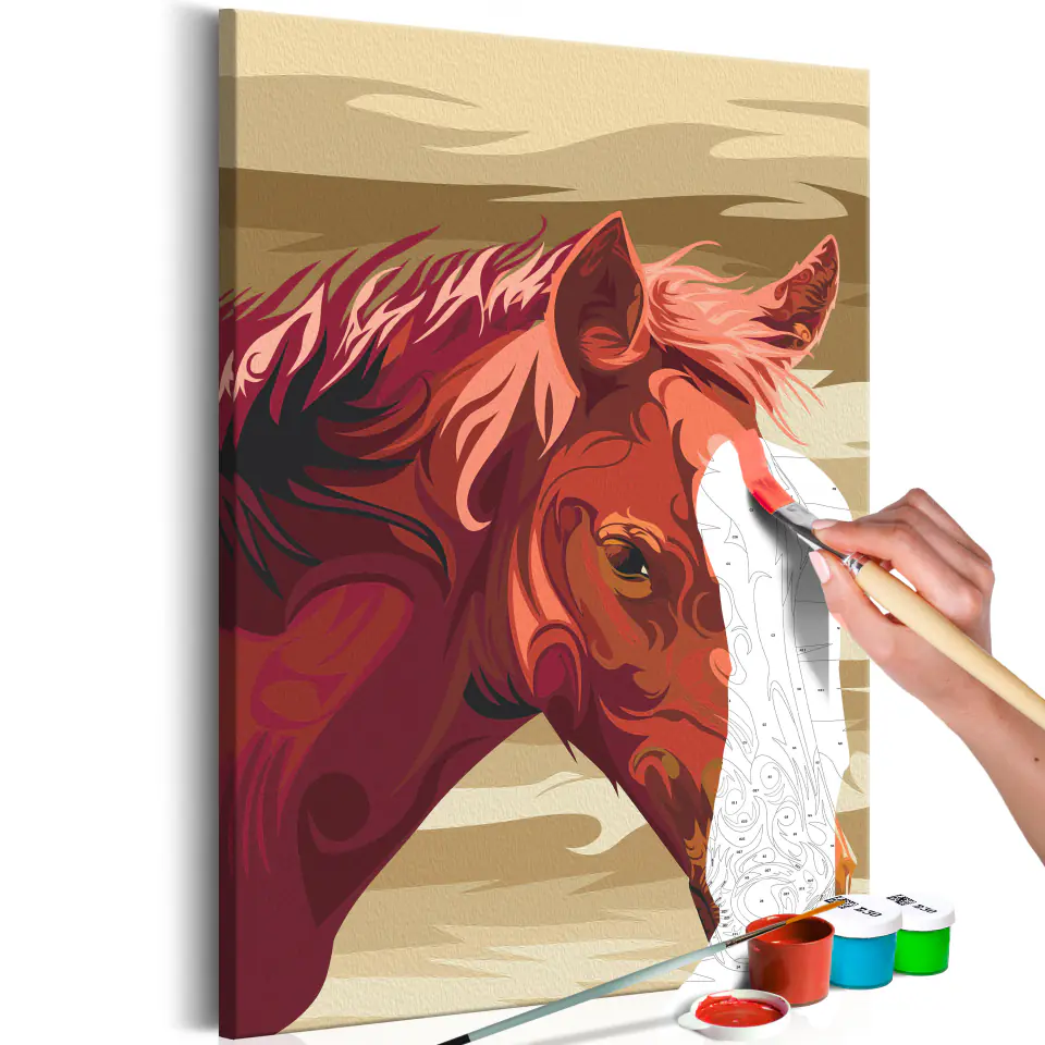 ⁨Self-painting - Bay horse (size 40x60)⁩ at Wasserman.eu