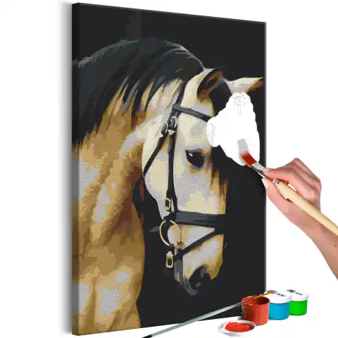 ⁨Obraz do samodzielnego malowania - Portret konia (rozmiar 40x60, wykończenie )⁩ w sklepie Wasserman.eu