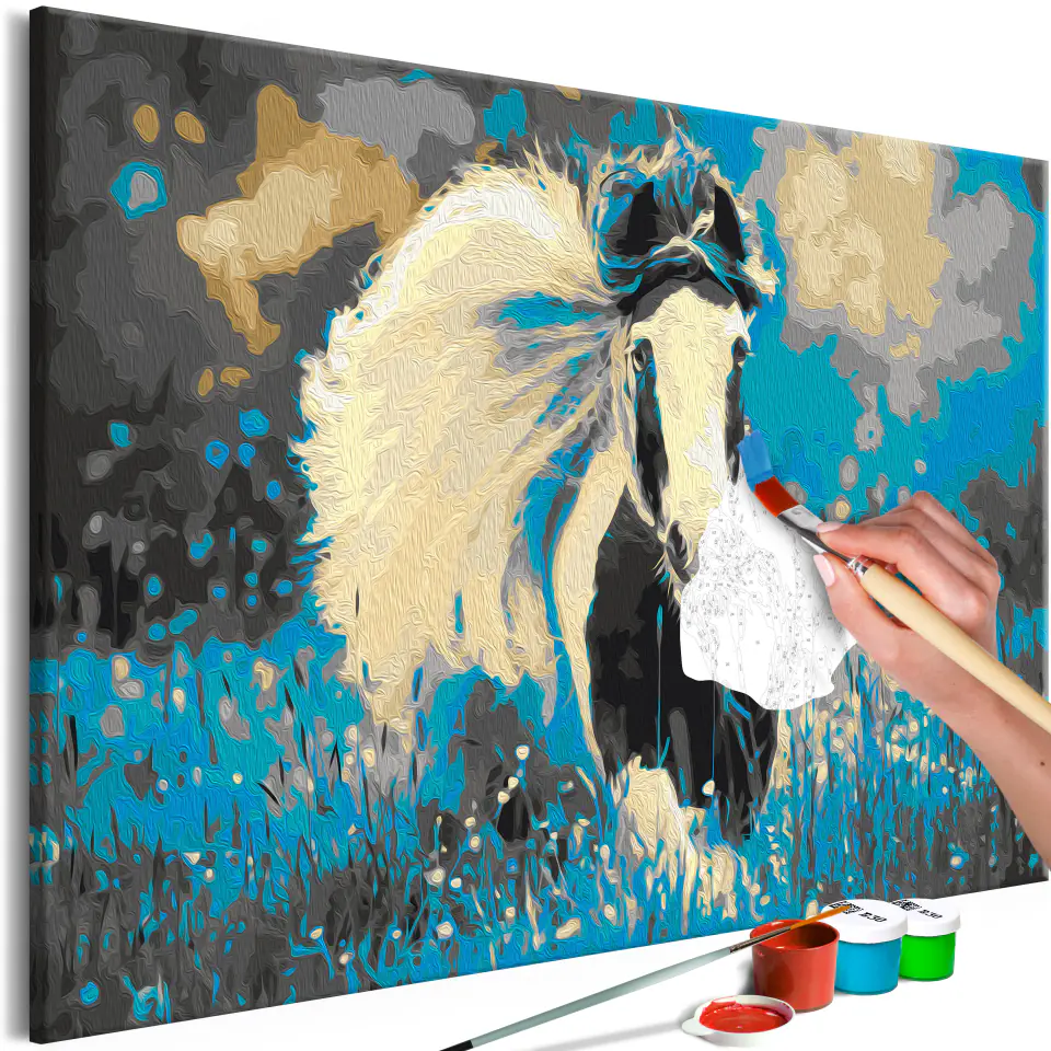 ⁨Obraz do samodzielnego malowania - Biegnące konie (rozmiar 60x40, wykończenie )⁩ w sklepie Wasserman.eu
