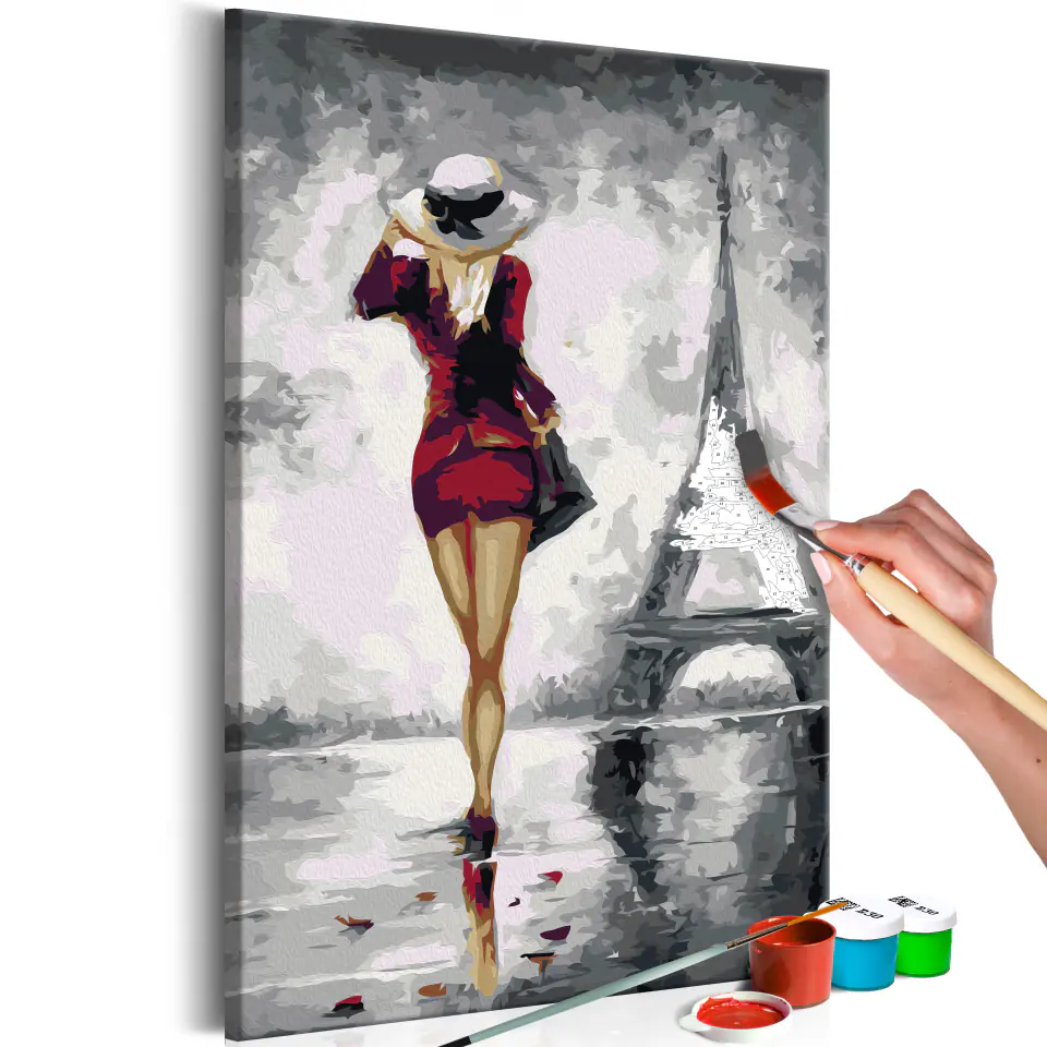 ⁨Obraz do samodzielnego malowania - Paryżanka (rozmiar 40x60, wykończenie )⁩ w sklepie Wasserman.eu