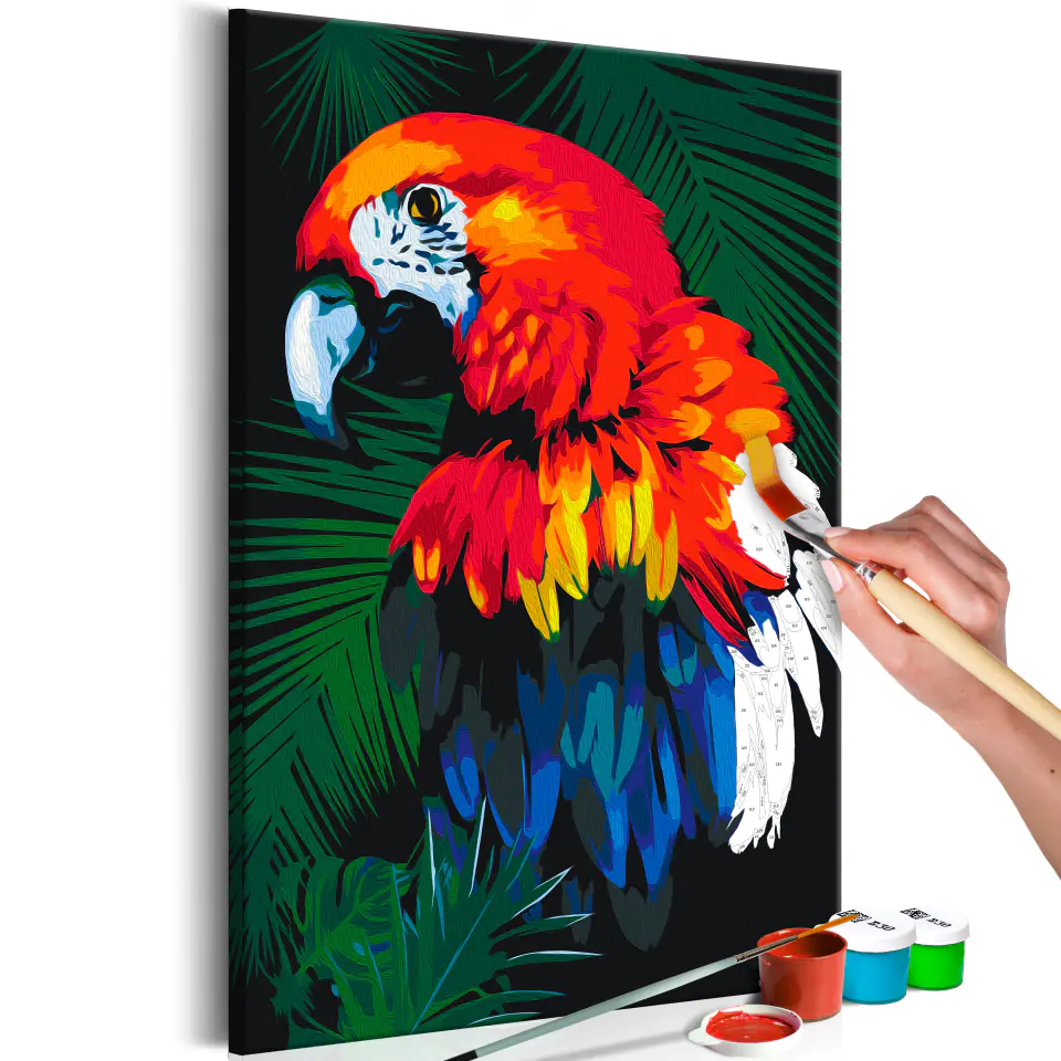 ⁨Obraz do samodzielnego malowania - Papuga (rozmiar 40x60, wykończenie )⁩ w sklepie Wasserman.eu
