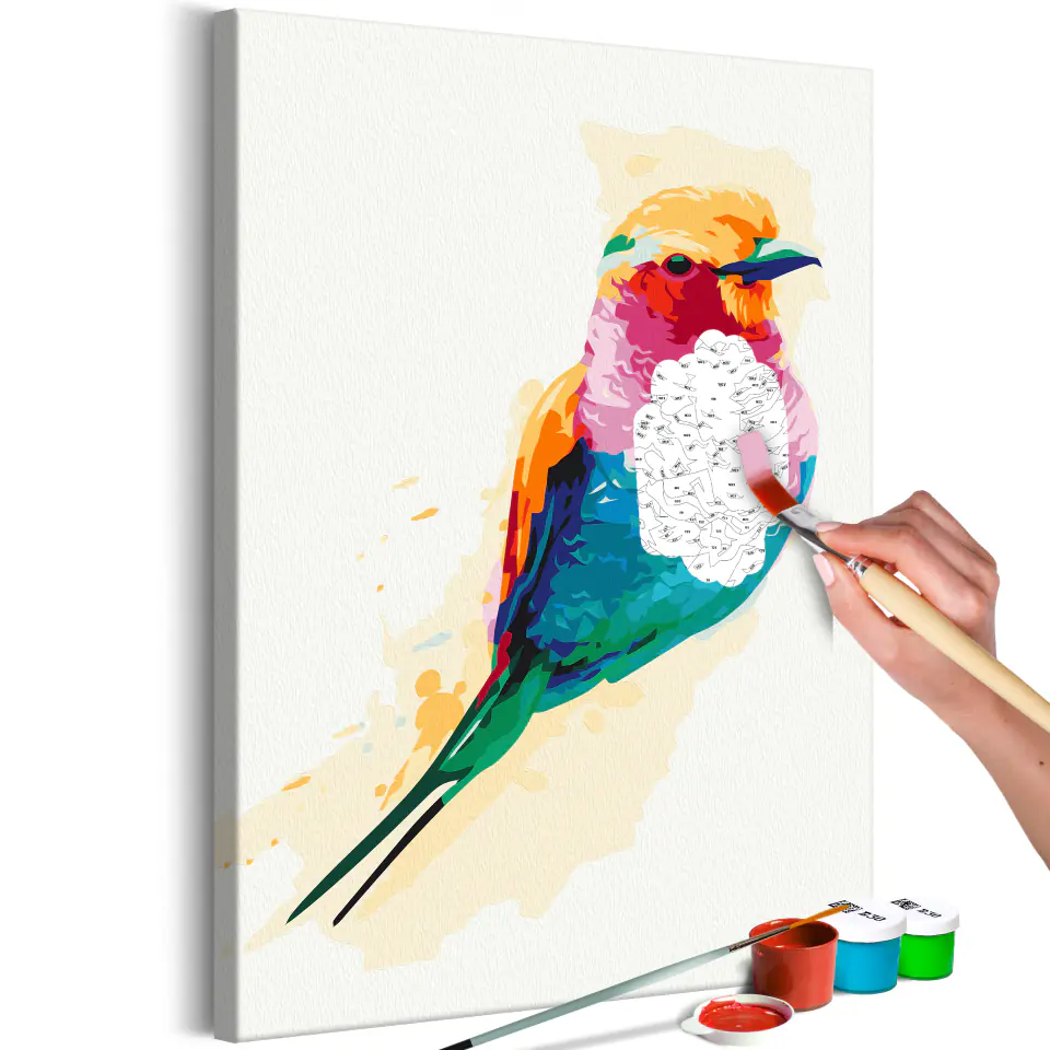 ⁨Obraz do samodzielnego malowania - Egzotyczny ptak (rozmiar 40x60, wykończenie )⁩ w sklepie Wasserman.eu