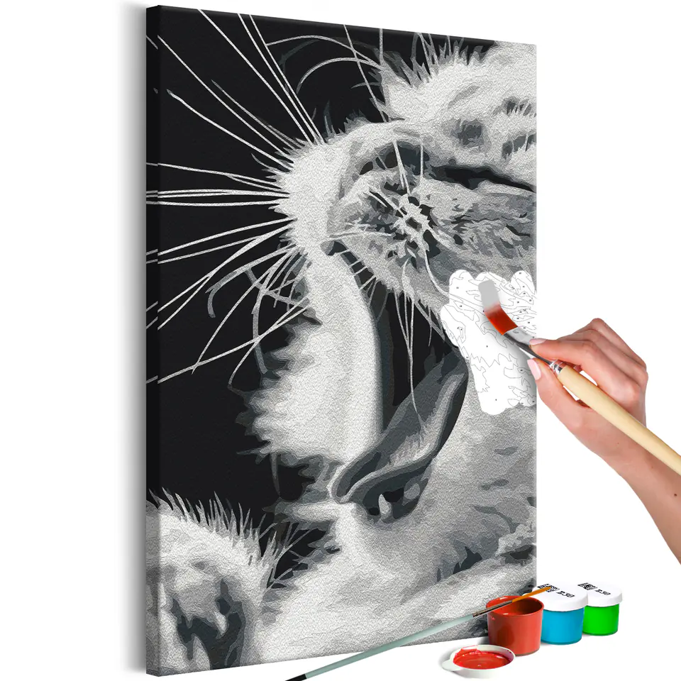 ⁨Self-painting - Yawning kitten (size 40x60)⁩ at Wasserman.eu