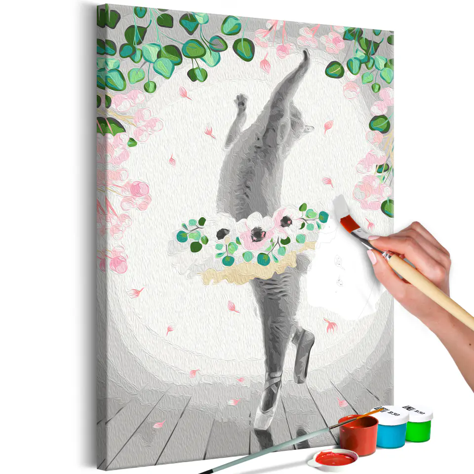 ⁨Self-painting - Ballerina cat (size 40x60)⁩ at Wasserman.eu