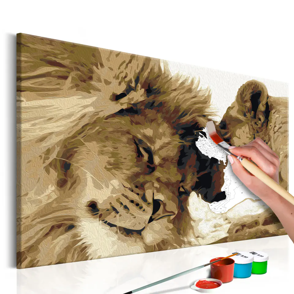 ⁨Self-painting - Lion and lioness (love) (size 60x40)⁩ at Wasserman.eu