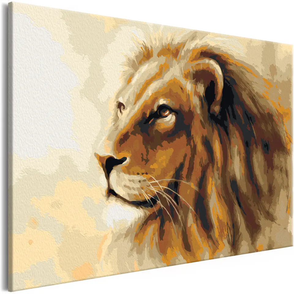 ⁨Obraz do samodzielnego malowania - Król lew (rozmiar 60x40, wykończenie )⁩ w sklepie Wasserman.eu