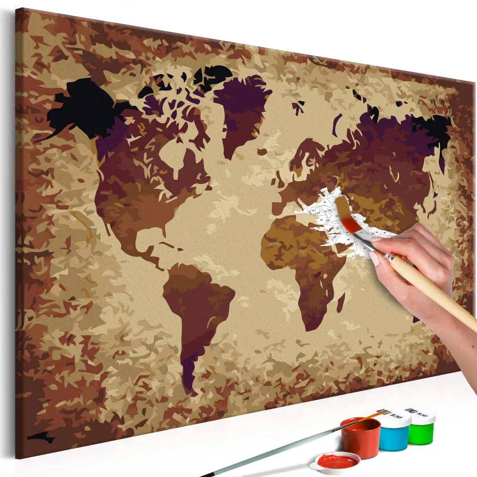 ⁨Self-paint painting - World map (bronzes) (size 60x40)⁩ at Wasserman.eu