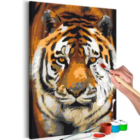 ⁨Obraz do samodzielnego malowania - Tygrys azjatycki (rozmiar 40x60, wykończenie )⁩ w sklepie Wasserman.eu